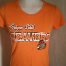 Womens Oregon State Orange T shirt Adidas Beavers Size Small Fitted Tee