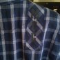 Mens Navy Gray Plaid Snap Front Shirt Size Large Micros Homegrown in Los Angeles