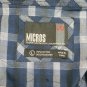 Mens Navy Gray Plaid Snap Front Shirt Size Large Micros Homegrown in Los Angeles