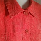 Womens Coldwater Creek Bright Orange Red Size Large Styled like a Jean Jacket