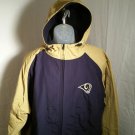Men's NFL Reebok Los Angeles Rams Jacket Size XL Full Zipper Hood Warm Coat