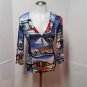 Boston Proper Women's Top Size XS Quirky Colorful Long Sleeve Stretchy Blouse