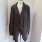 Belle Du Jour Gray Cascading Open Cardigan Asymmetrical Braided Neckline Medium