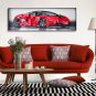 3D Wall Art Large Painting on Canvas Hand Crafted & Painted Modern Red Lamborghini Home Decor Framed
