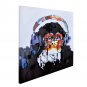 3D Wall Art Large Painting on Canvas Hand Crafted & Painted Modern Monkey Headphones Home Decor