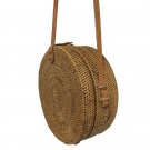 Handwoven Medium Bali Round Rattan Beach Bag with Button Clip