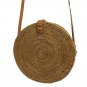 Handwoven Medium Bali Round Rattan Beach Bag with Button Clip
