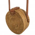 Handwoven Small Bali Round Rattan Beach Bag with Button Clip