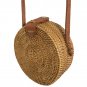 Handwoven Small Bali Round Rattan Beach Bag with Button Clip