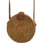 Handwoven Small Bali Round Rattan Beach Bag with Button Clip
