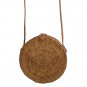 Star Pattern Handwoven Medium Bali Round Rattan Beach Bag with Button Clip
