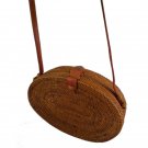 Handwoven Oval Rattan Beach Bags with Button Clip
