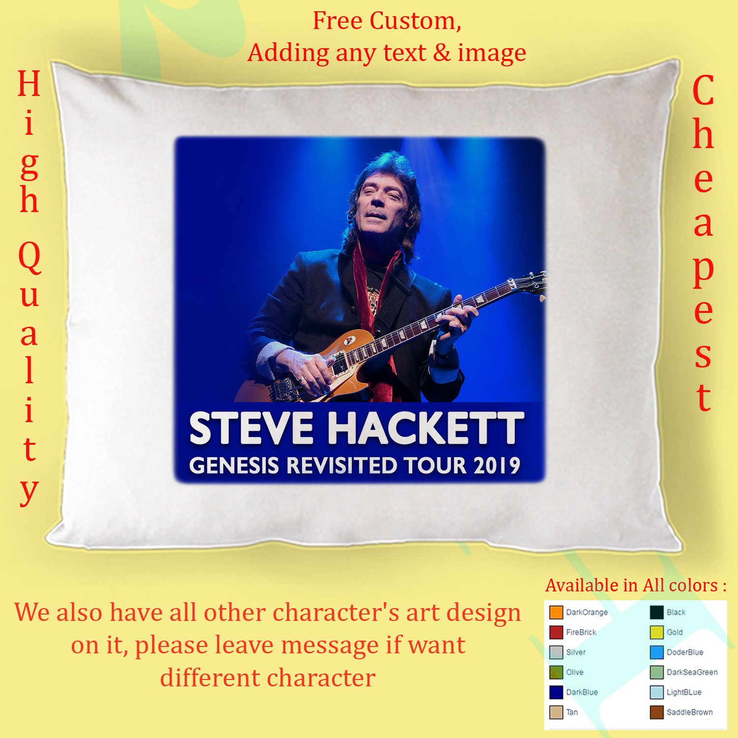 STEVE HACKETT TOUR Album Pillow Case