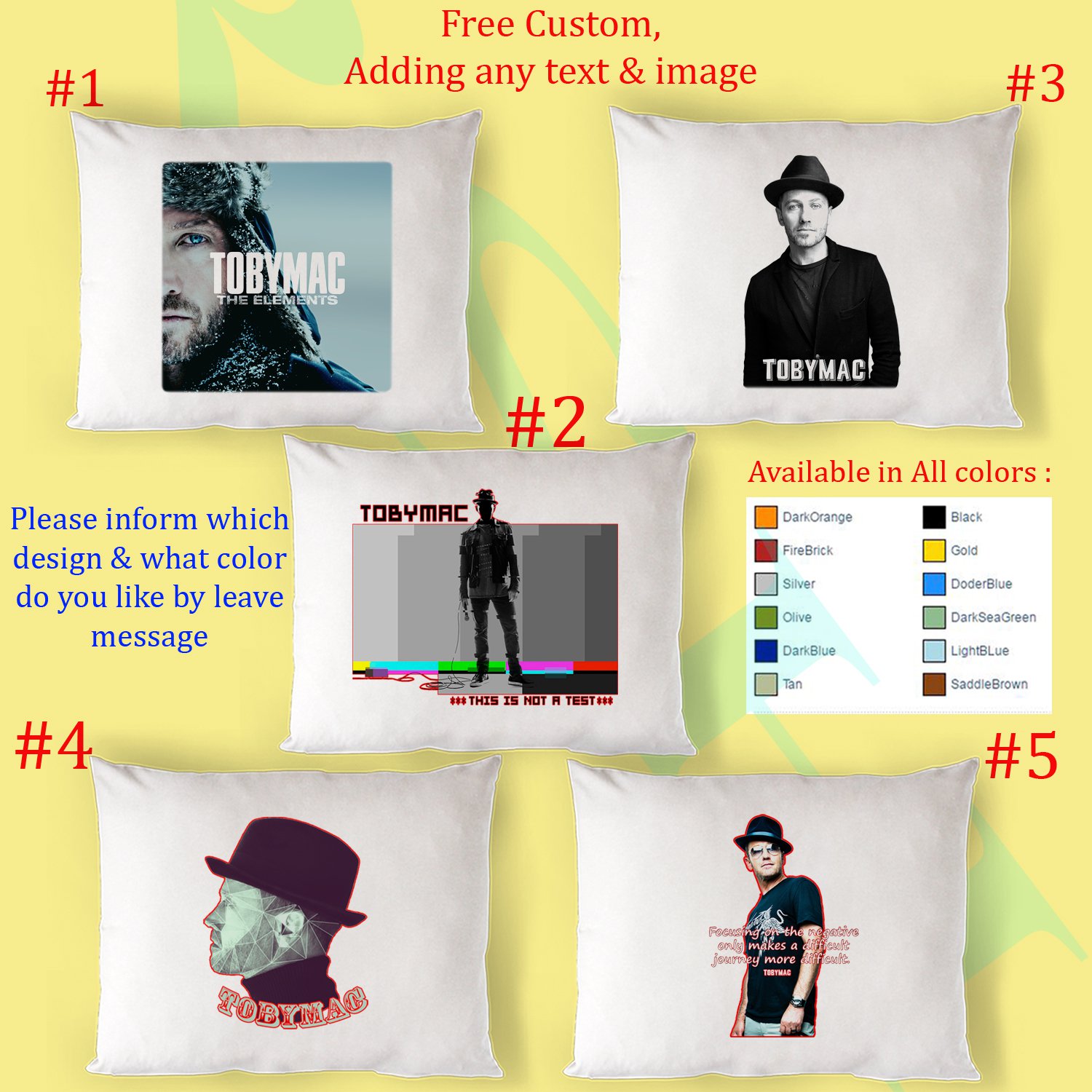 TOBYMAC TOUR Album Pillow Case