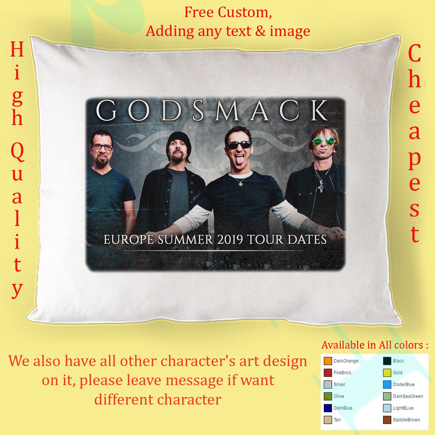 NEW GODSMACK TOUR Album Pillow Case