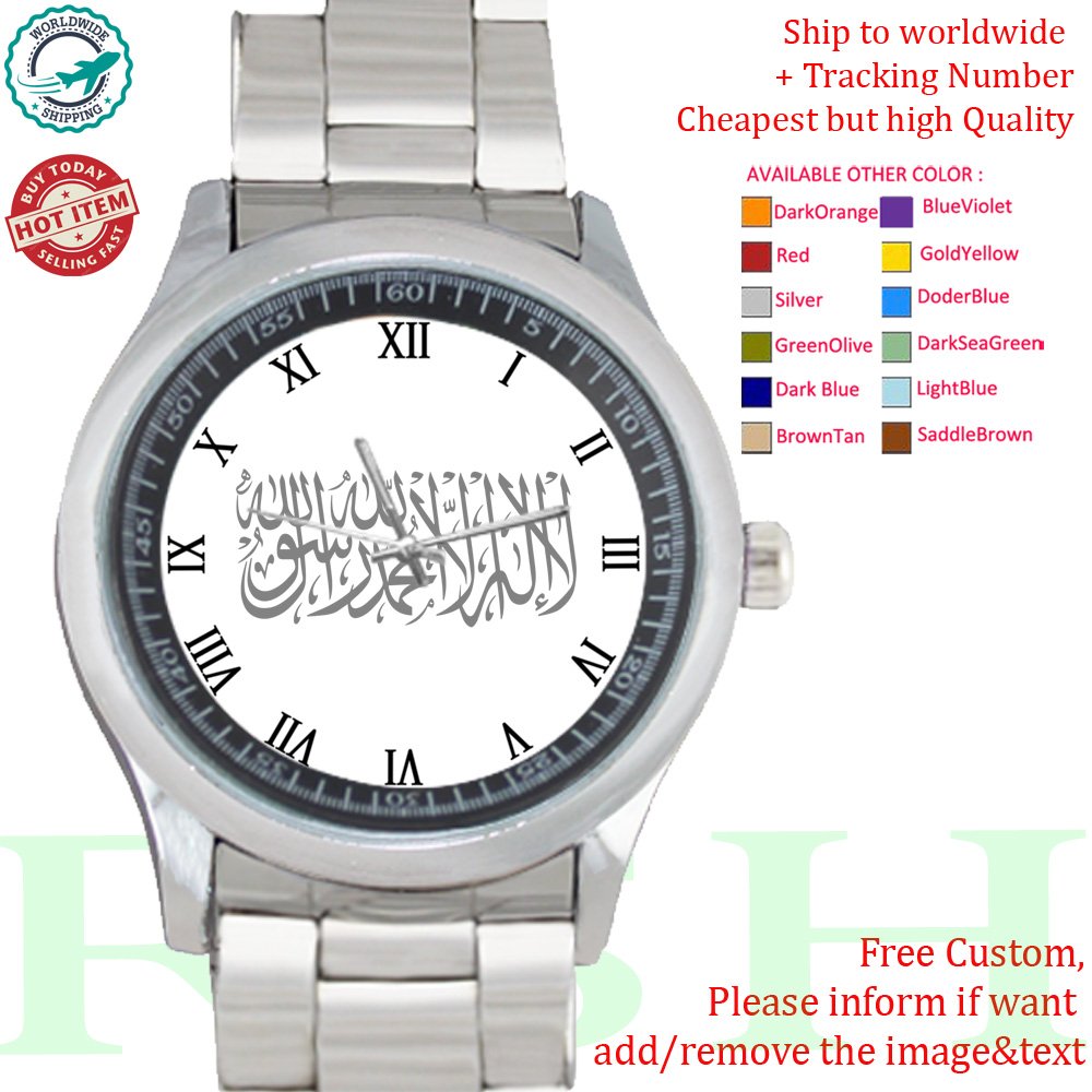 The Black Banner Standard Ar Rayah Al Liwa Muhammad Muslim Islamic Symbol Concert Watches