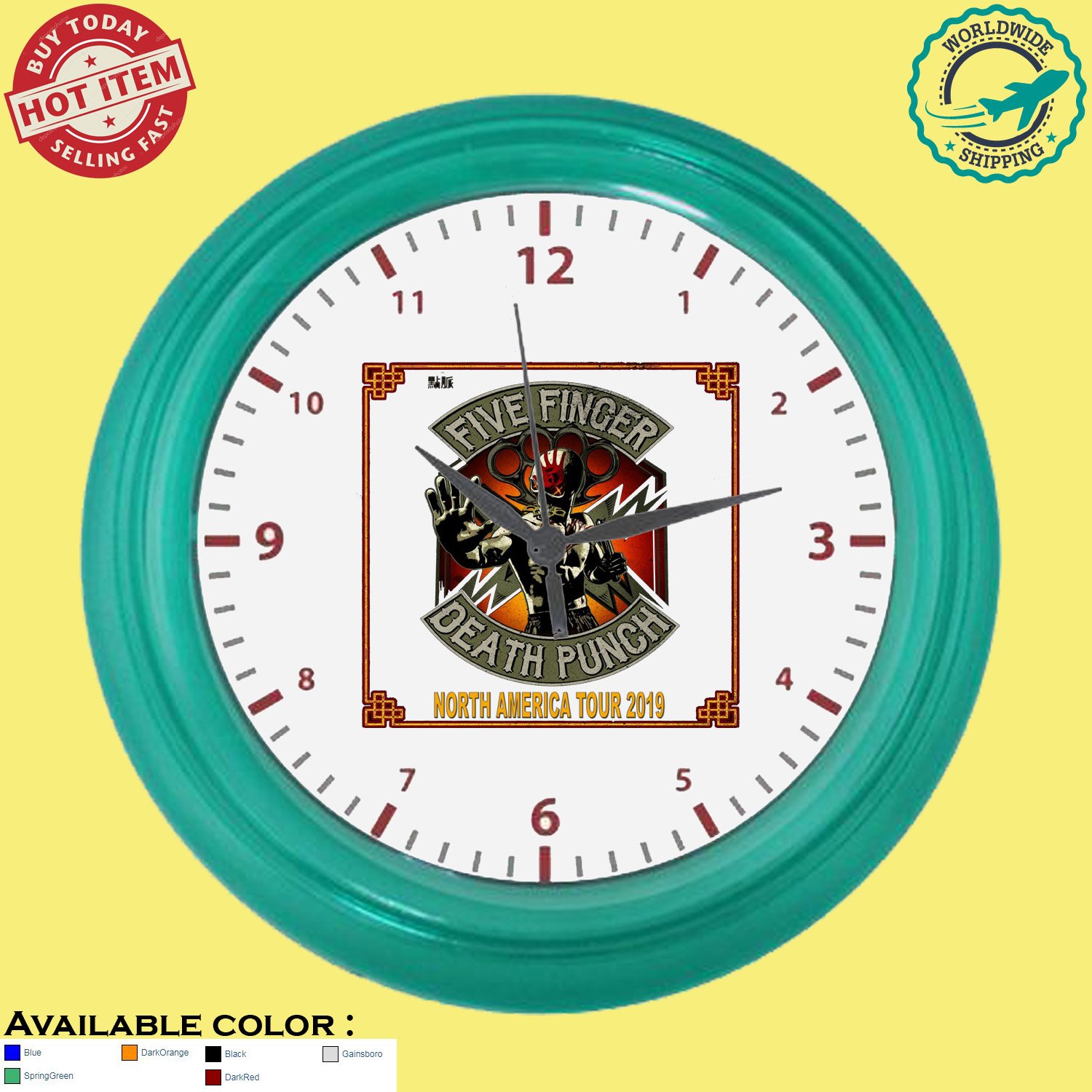 FFDP FIVE FINGER DEATH PUNCH TOUR Album Concert Wall Clock
