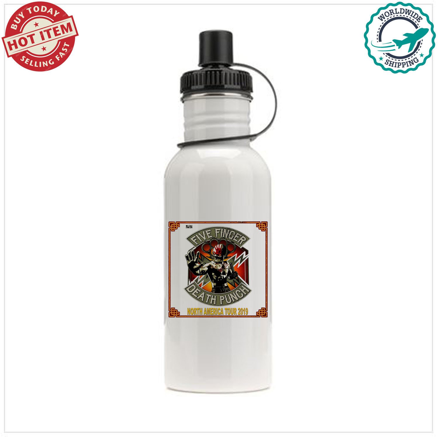 FFDP FIVE FINGER DEATH PUNCH TOUR Album Concert Sports School Bottle