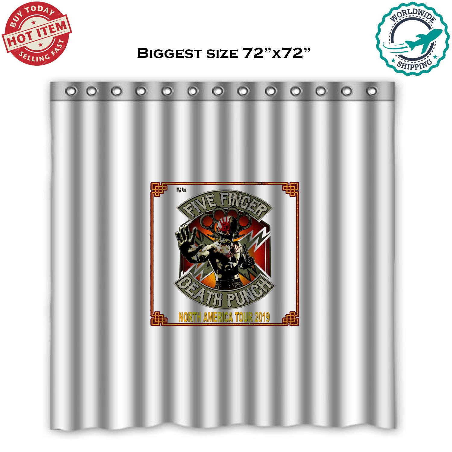 FFDP FIVE FINGER DEATH PUNCH TOUR Album Concert Shower Curtain
