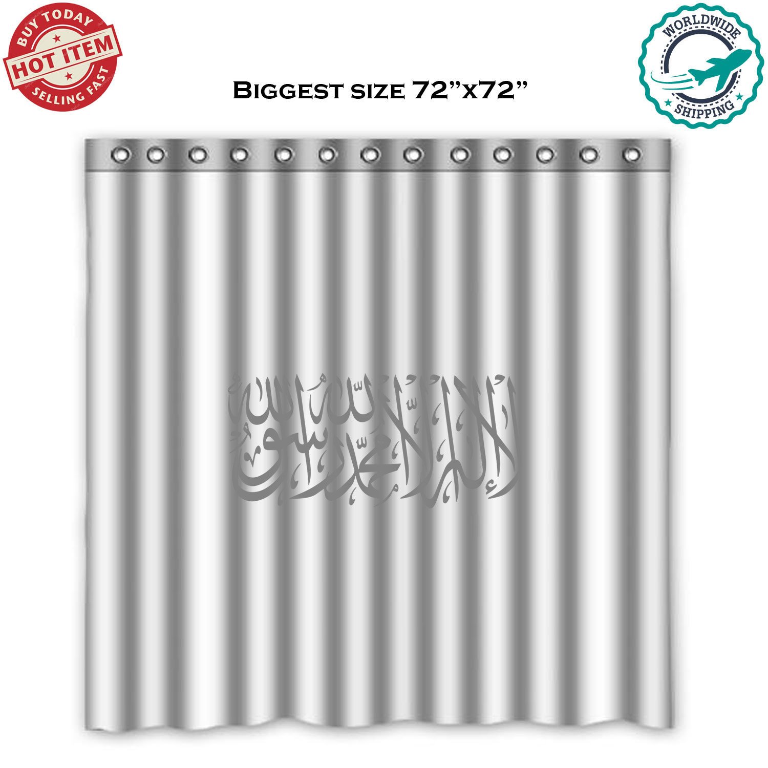 The Black Banner Standard Ar Rayah Al Liwa Muhammad Muslim Islamic Symbol Concert Shower Curtain