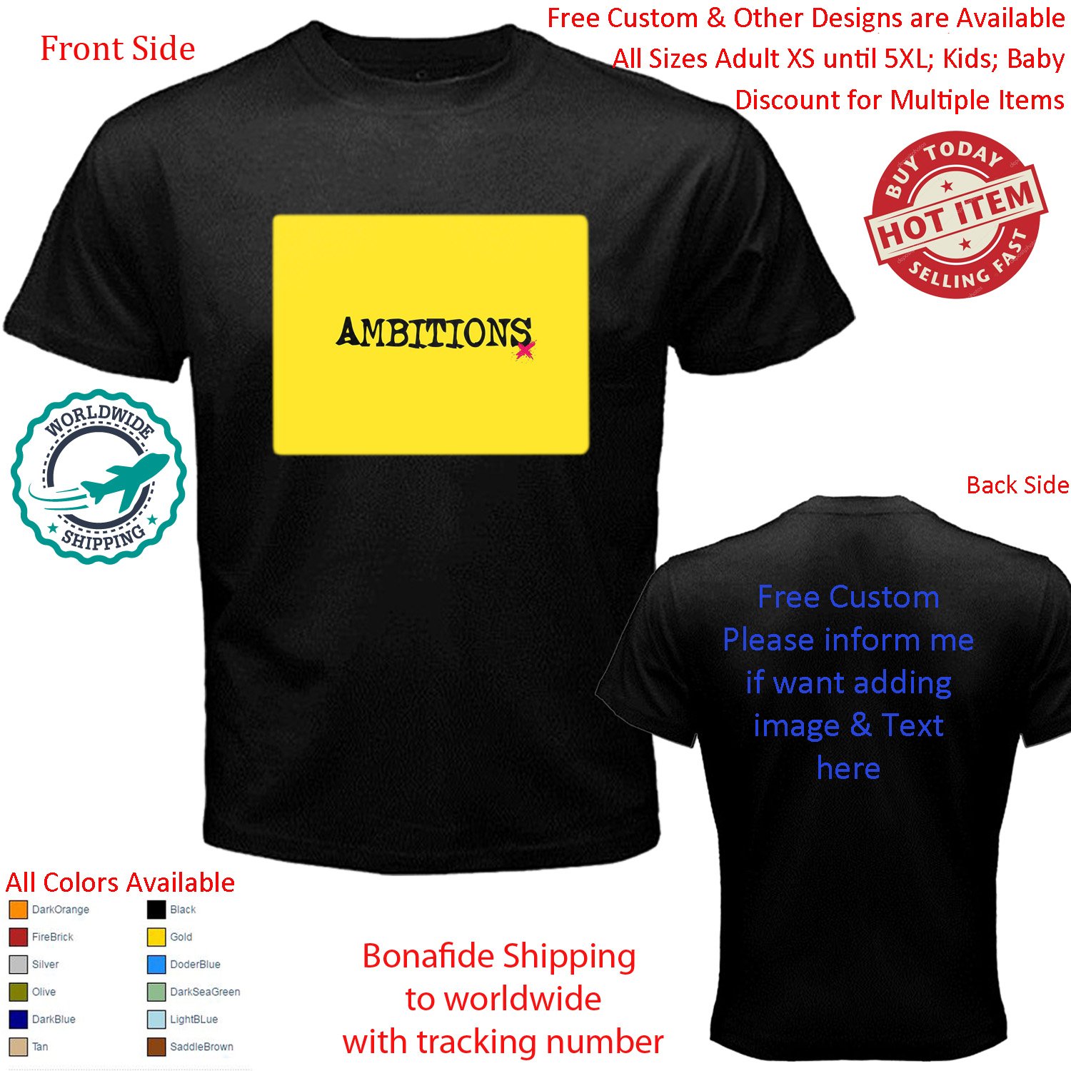 One Ok Rock 2 Tour Album Concert Shirt All Size Adult S - 5XL Kids Infants Toddler