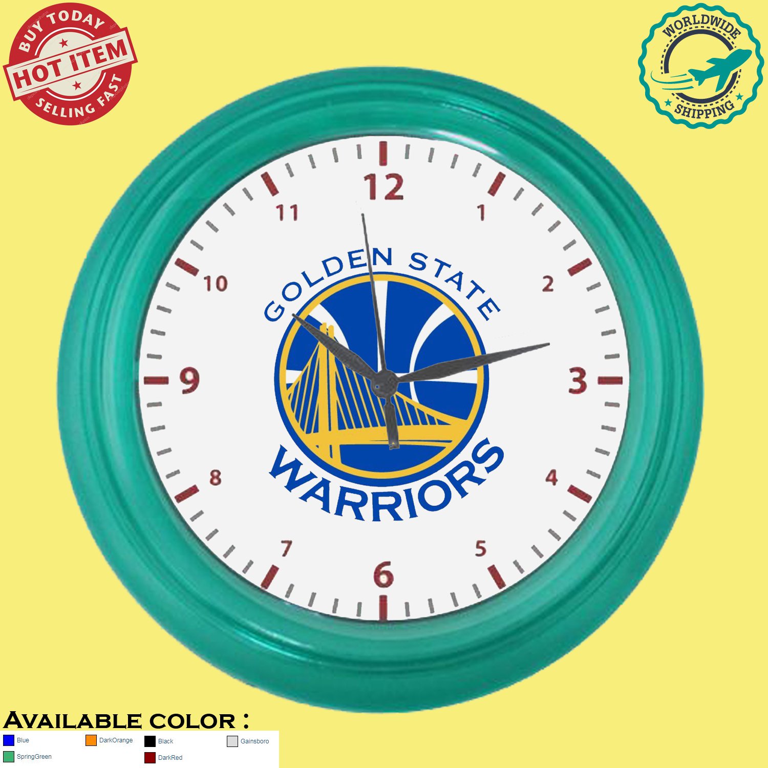 golden state warriors 2 NBA Basketball Sport Wall Clock