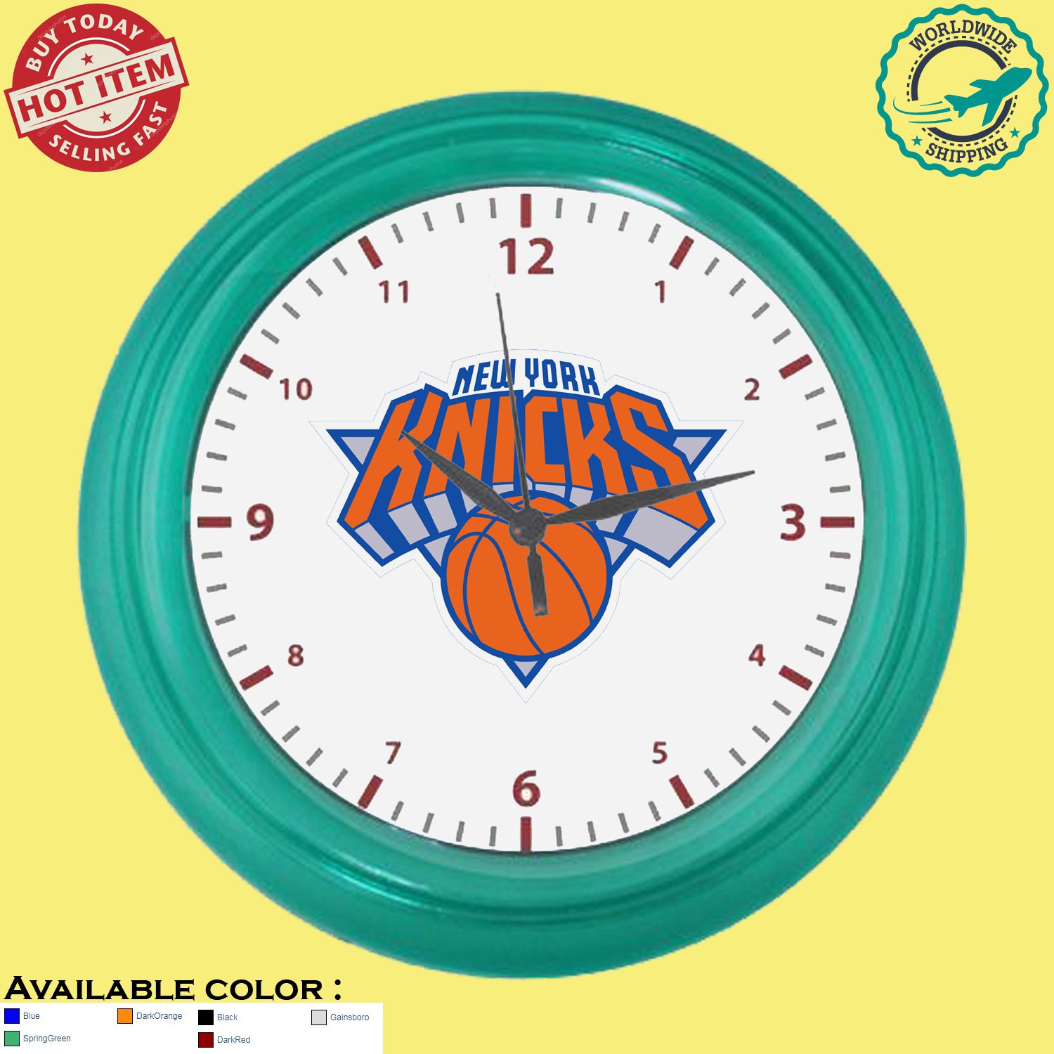 New York Knicks 2 NBA Basketball Sport Wall Clock