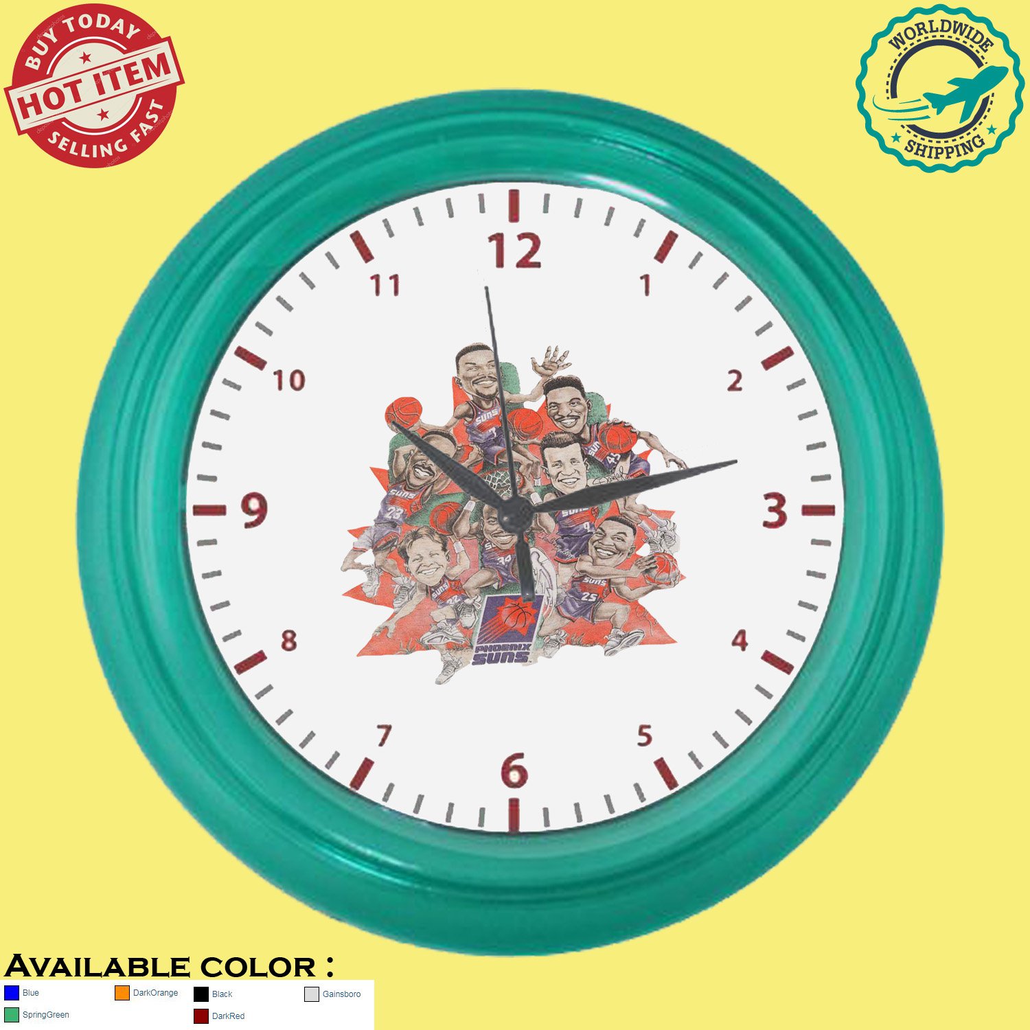 Phoenix Suns 2 NBA Basketball Sport Wall Clock