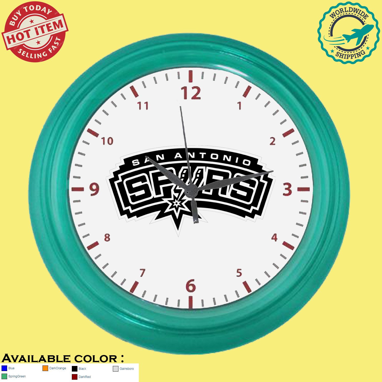 San Antonio Spurs 1 NBA Basketball Sport Wall Clock