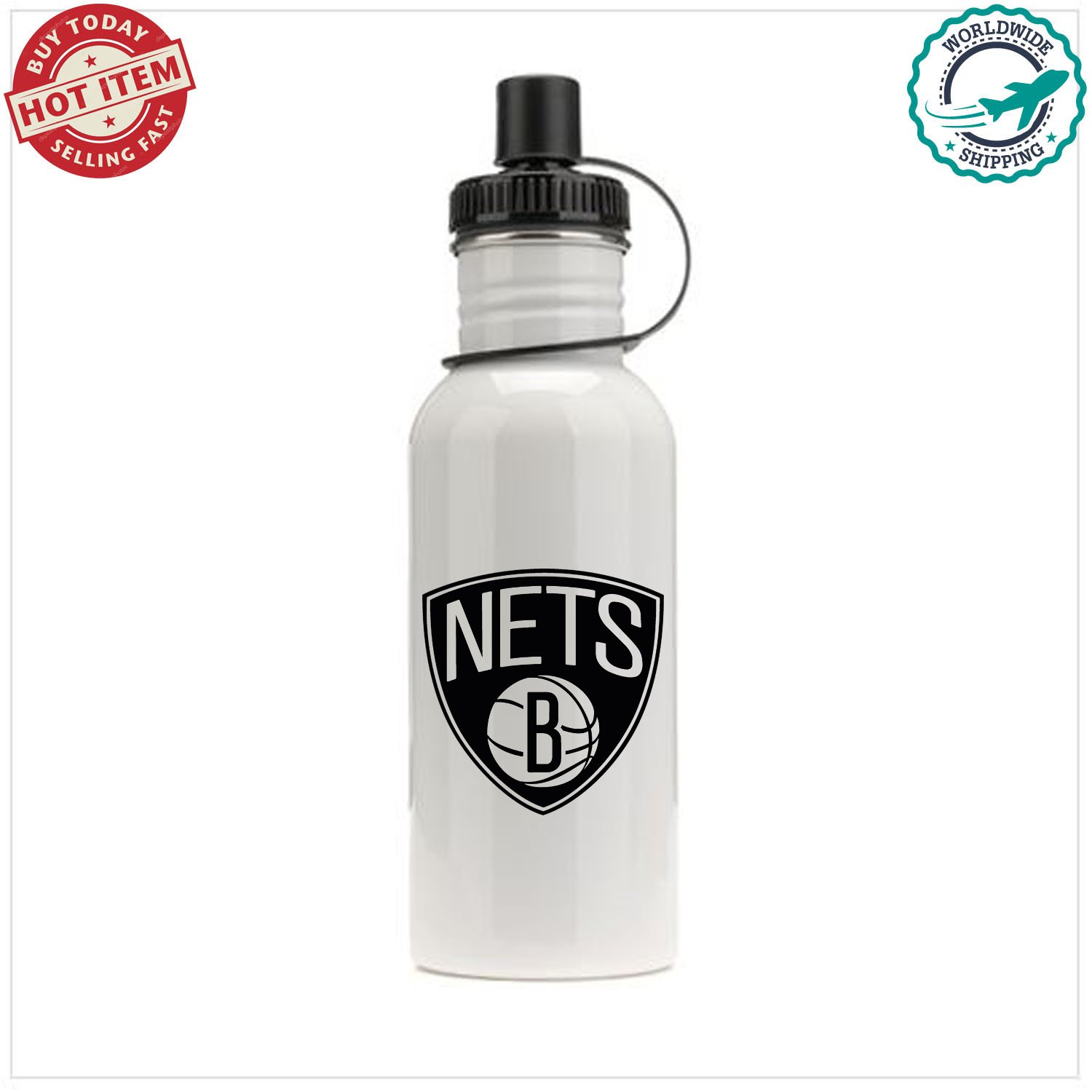 Brooklyn Nets 2 NBA Basketball Sport Sports School Bottle