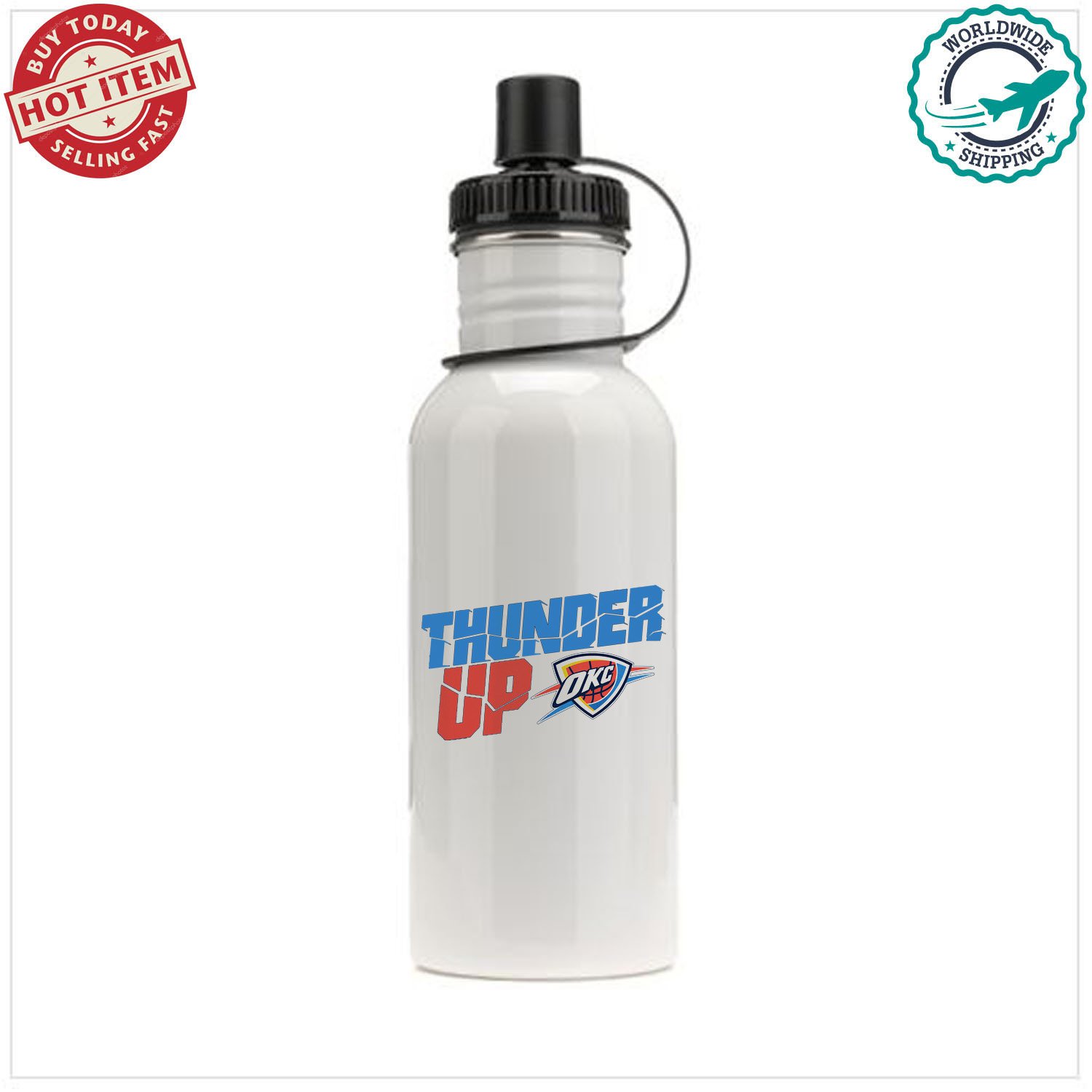 Oklahoma City Thunder 2 NBA Basketball Sport Sports School Bottle