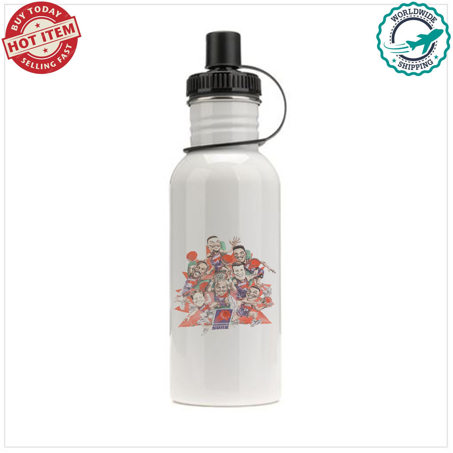 Phoenix Suns 2 NBA Basketball Sport Sports School Bottle