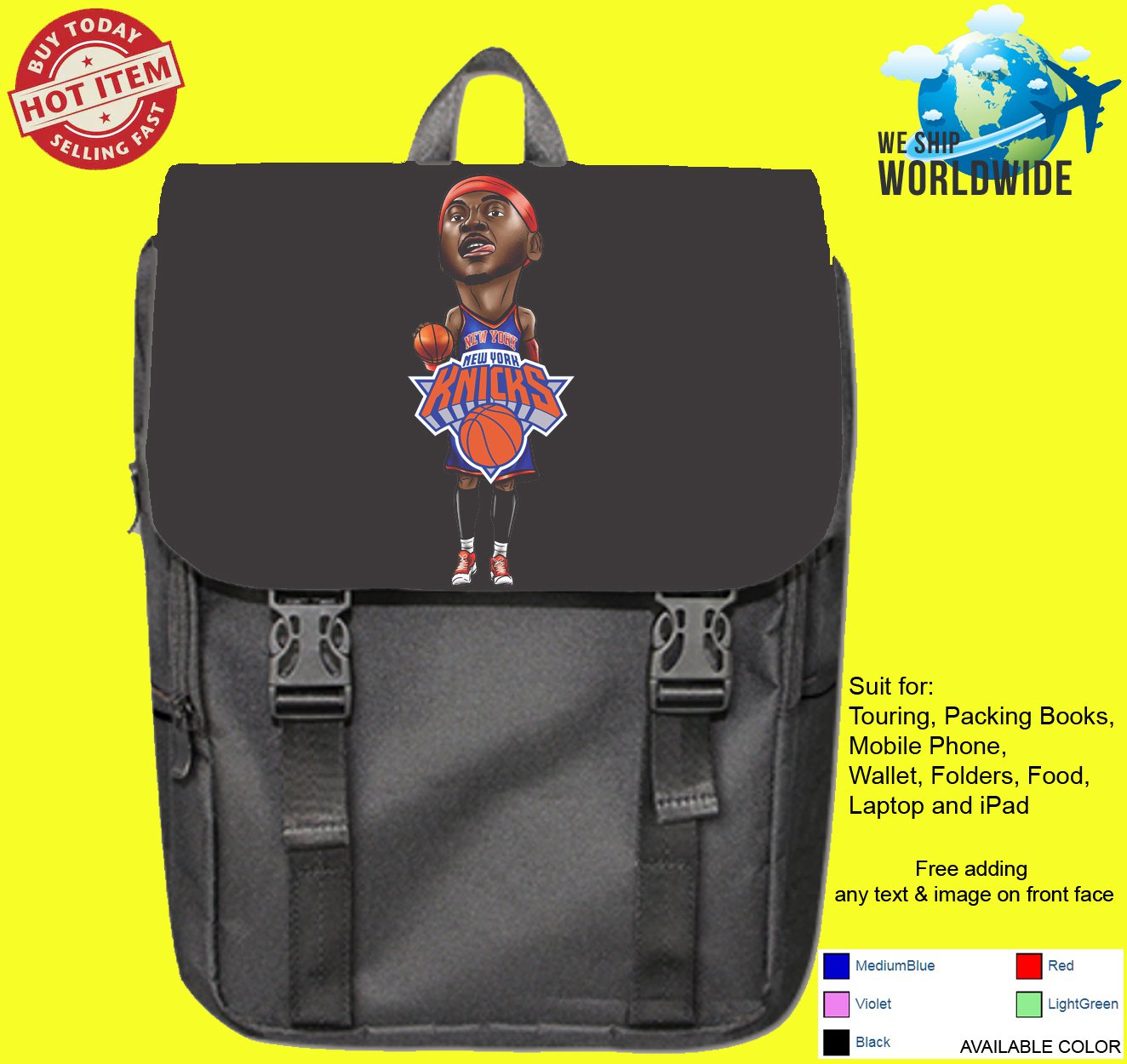 New York Knicks 1 NBA Basketball Suport Backpack Bags