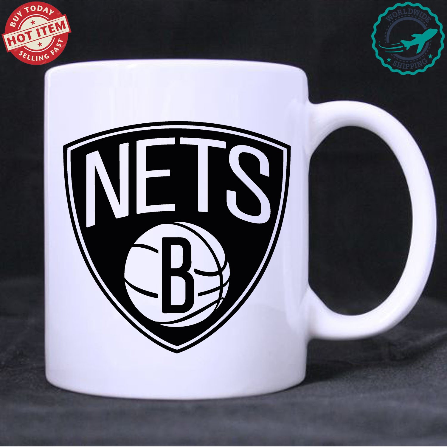 Brooklyn Nets 2 NBA Basketball Sport White Mug