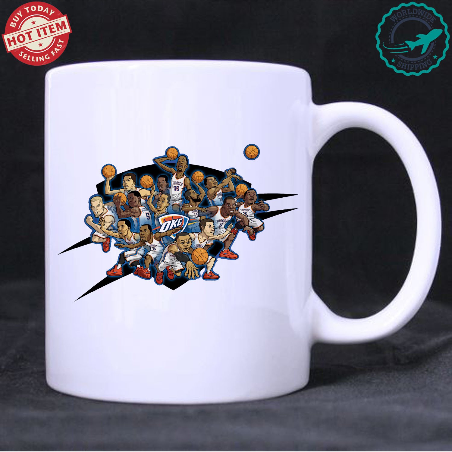 Oklahoma City Thunder 1 NBA Basketball Sport White Mug