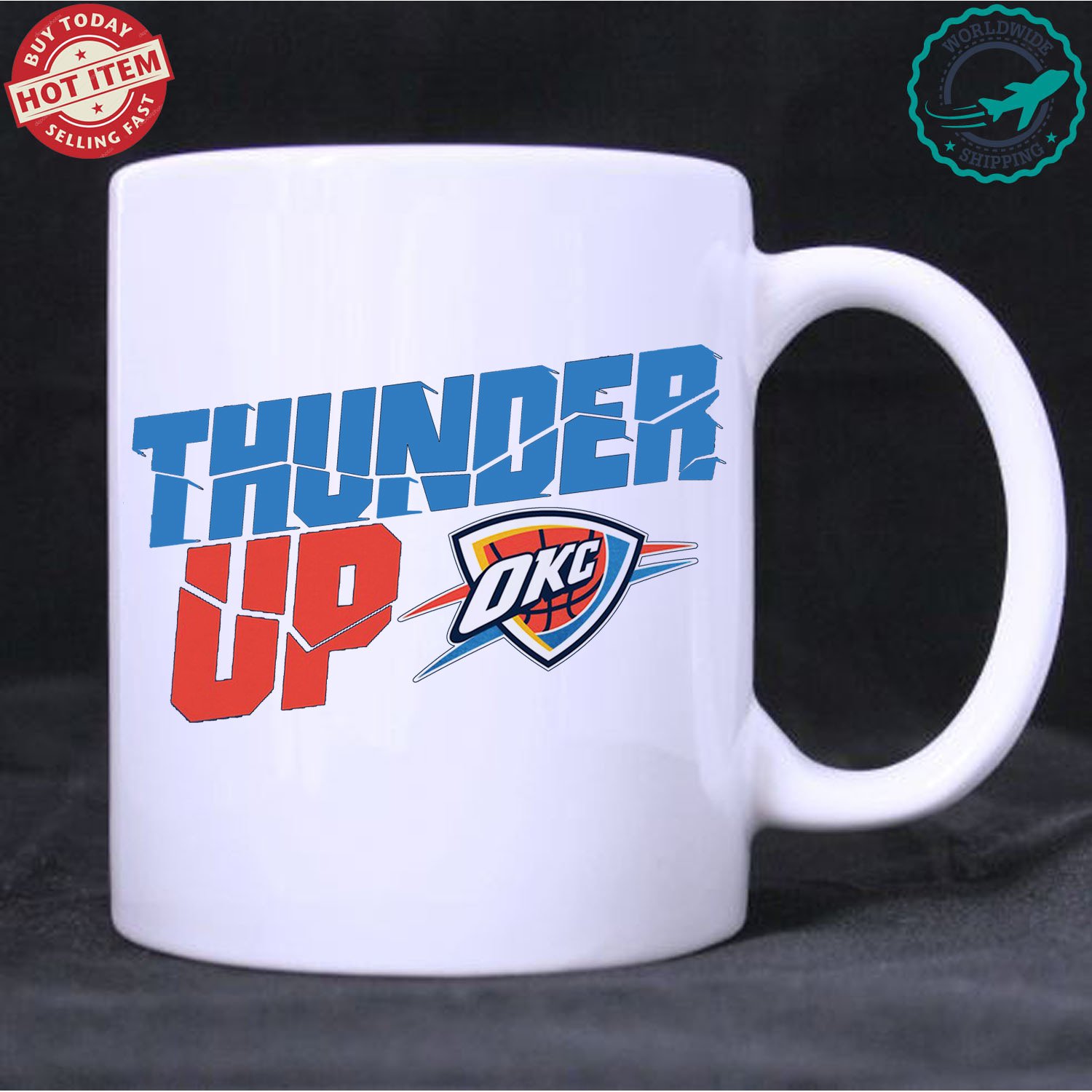 Oklahoma City Thunder 2 NBA Basketball Sport White Mug