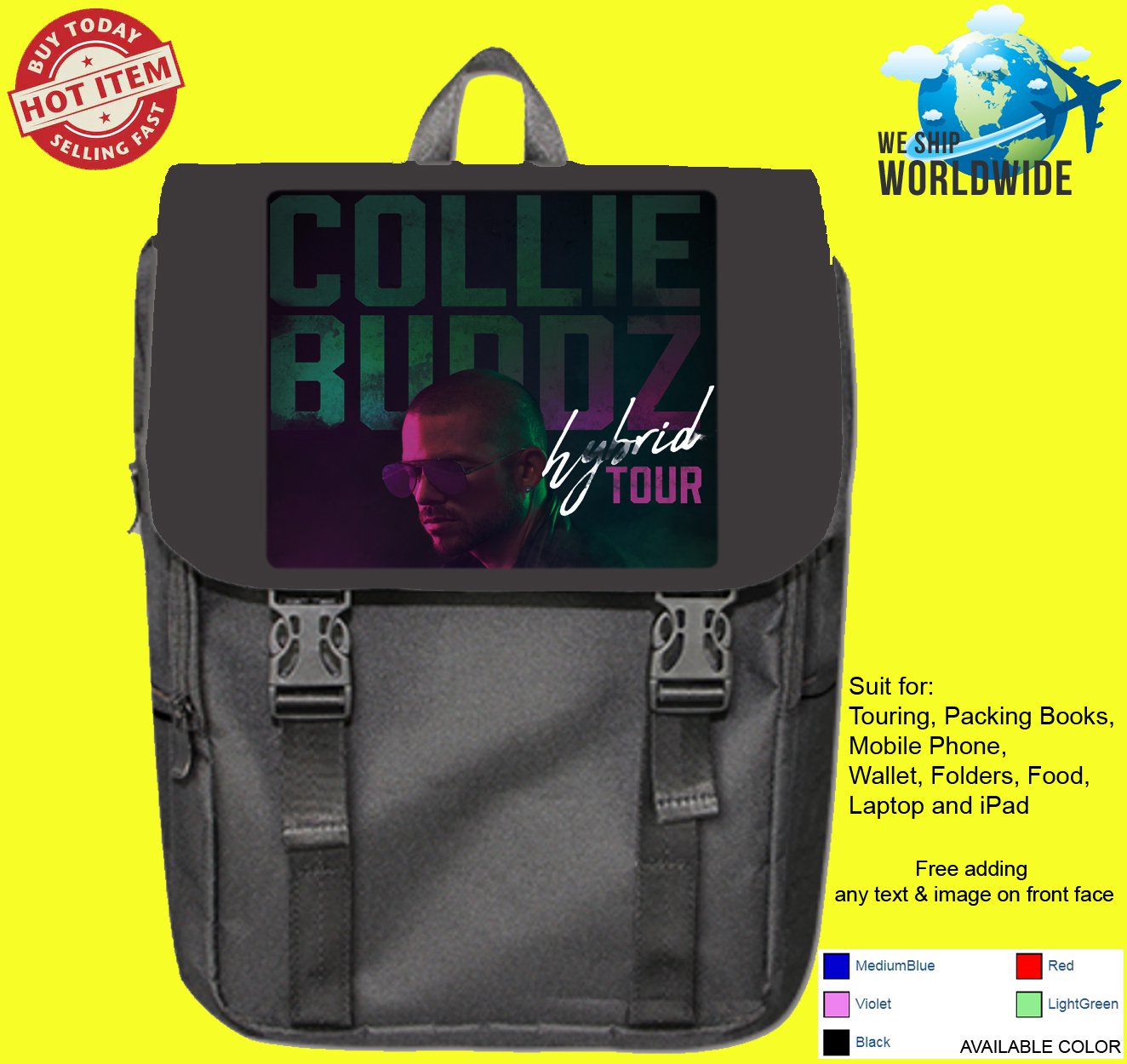 COLLIE BUDDZ TOUR Album Concert Backpack Bags