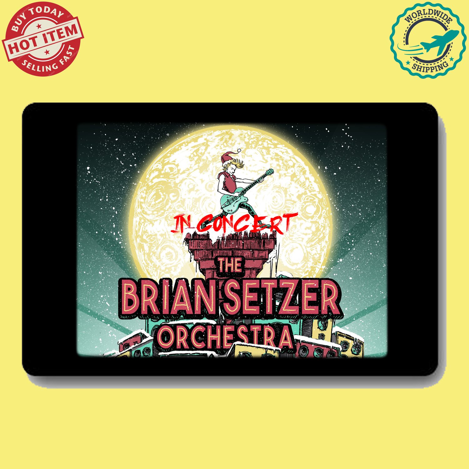 NEW THE BRIAN SETZER ORCHESTRA TOUR Album Concert Doormat welcome floor mat