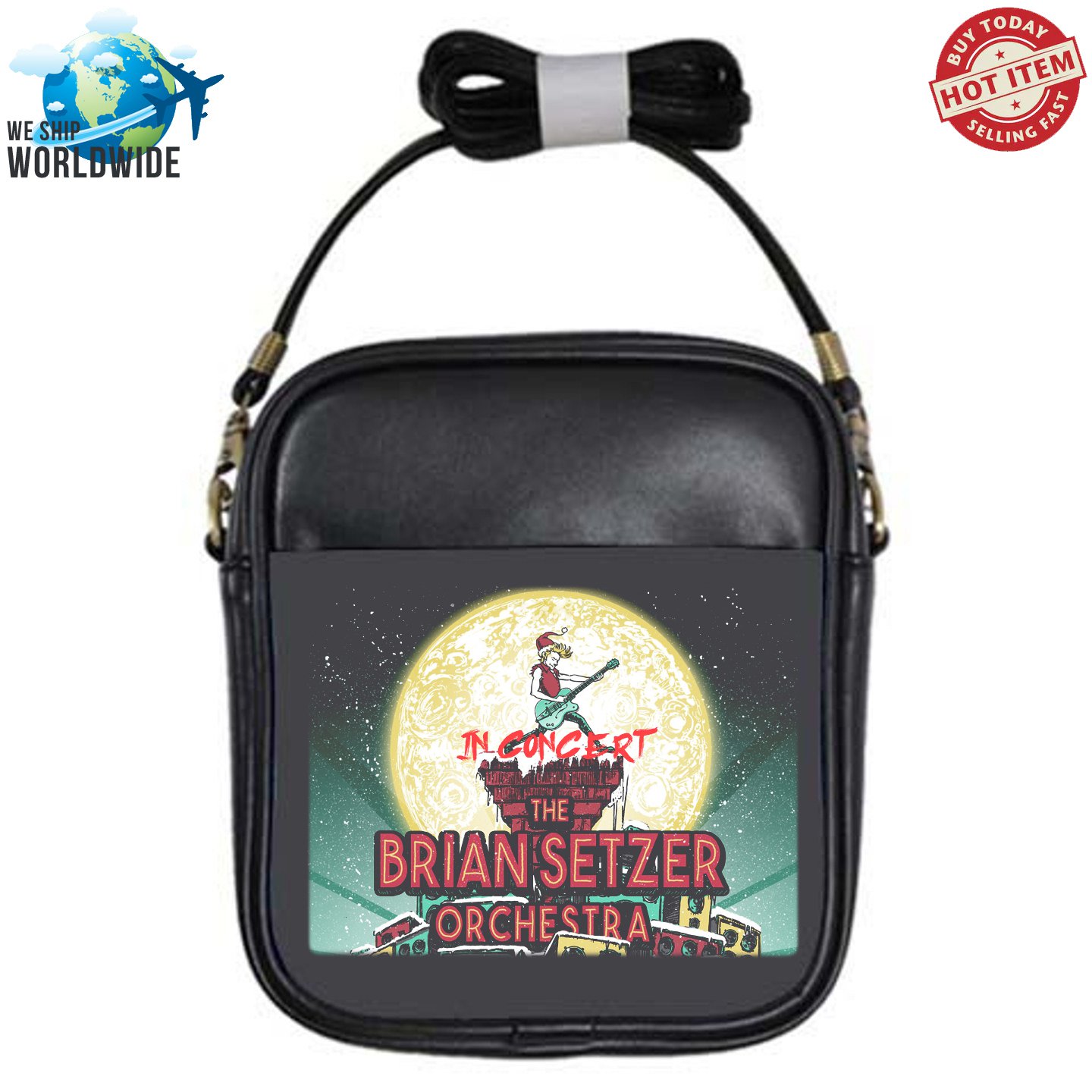 NEW THE BRIAN SETZER ORCHESTRA TOUR Album Concert Unisex Sling Bags