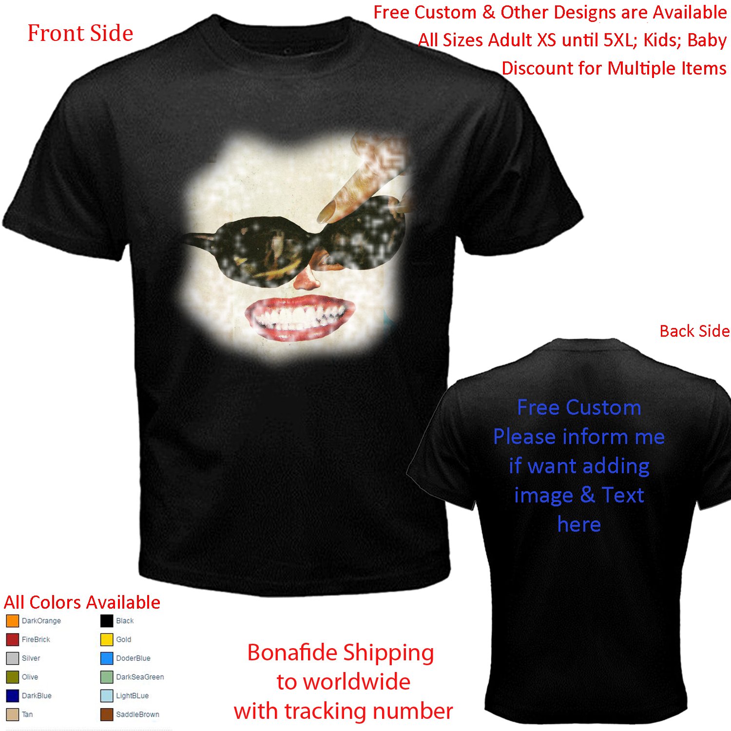 Black Moth Super Rainbow - Panic Blooms 1 shirt All Size Adult S - 5XL Kids Infants Toddler