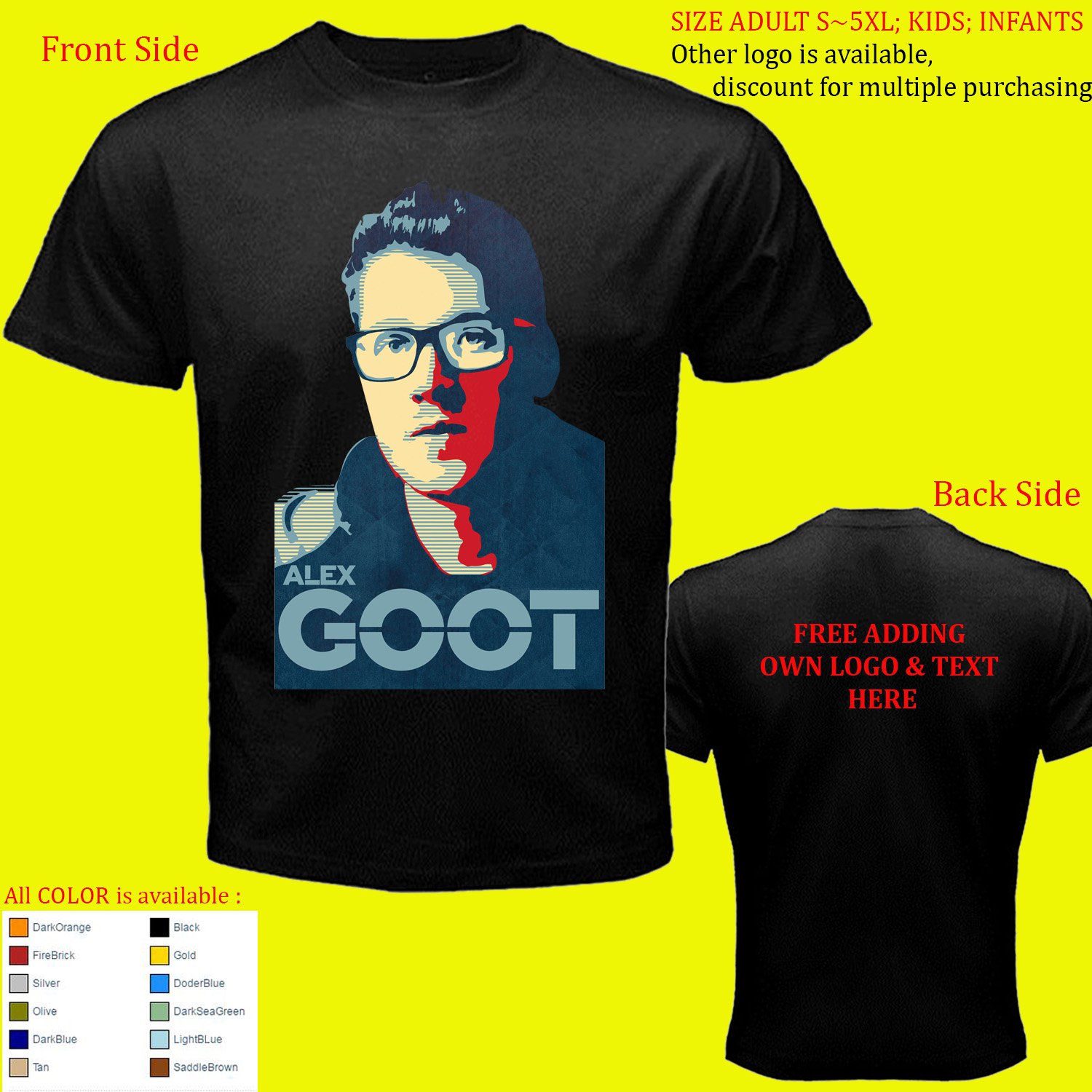 Alex Goot & Twenty One Two 3 shirt All Size Adult S - 5XL Kids Infants Toddler