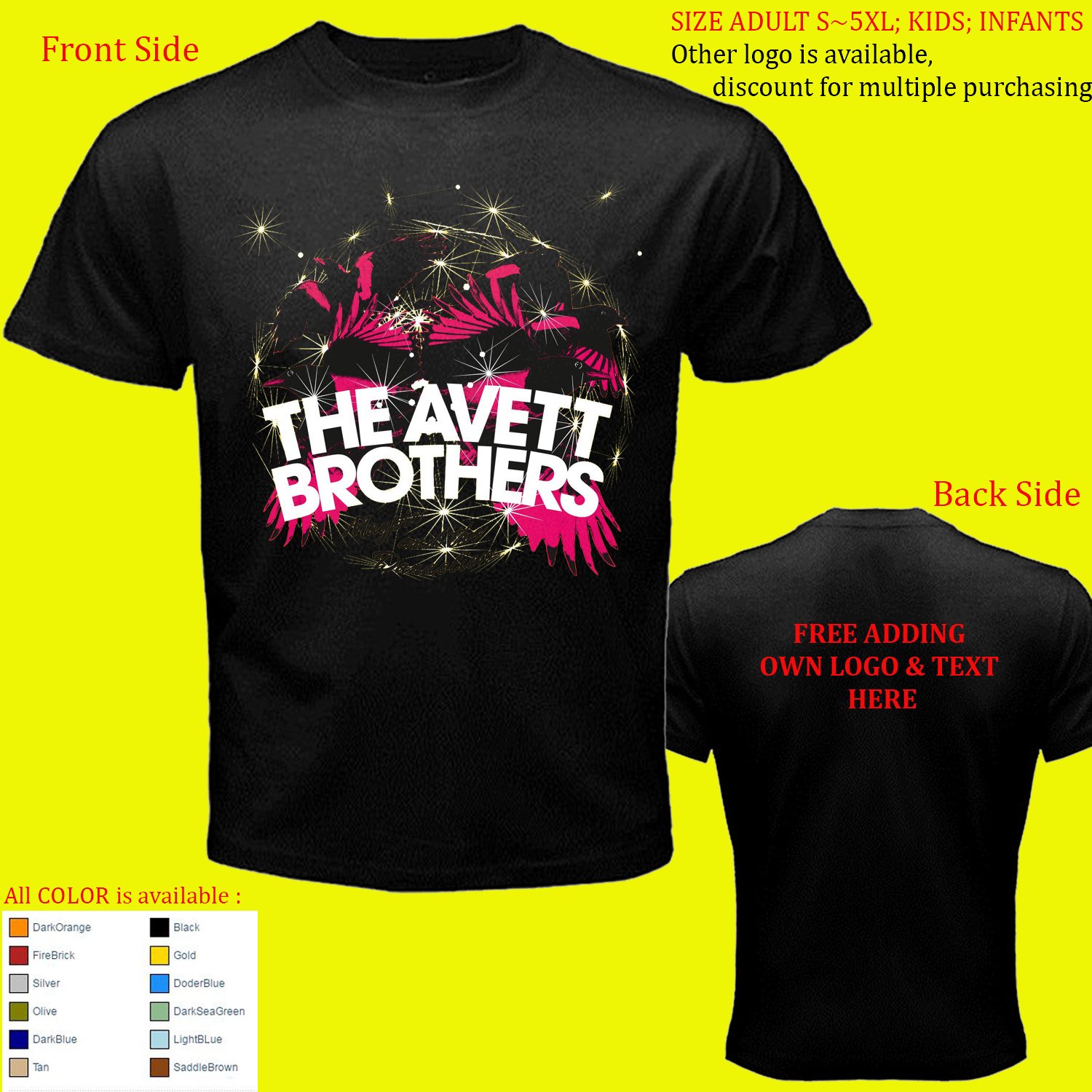 AVETT BROTHERS 3 Tour Album Concert shirt All Size Adult S - 5XL Kids ...