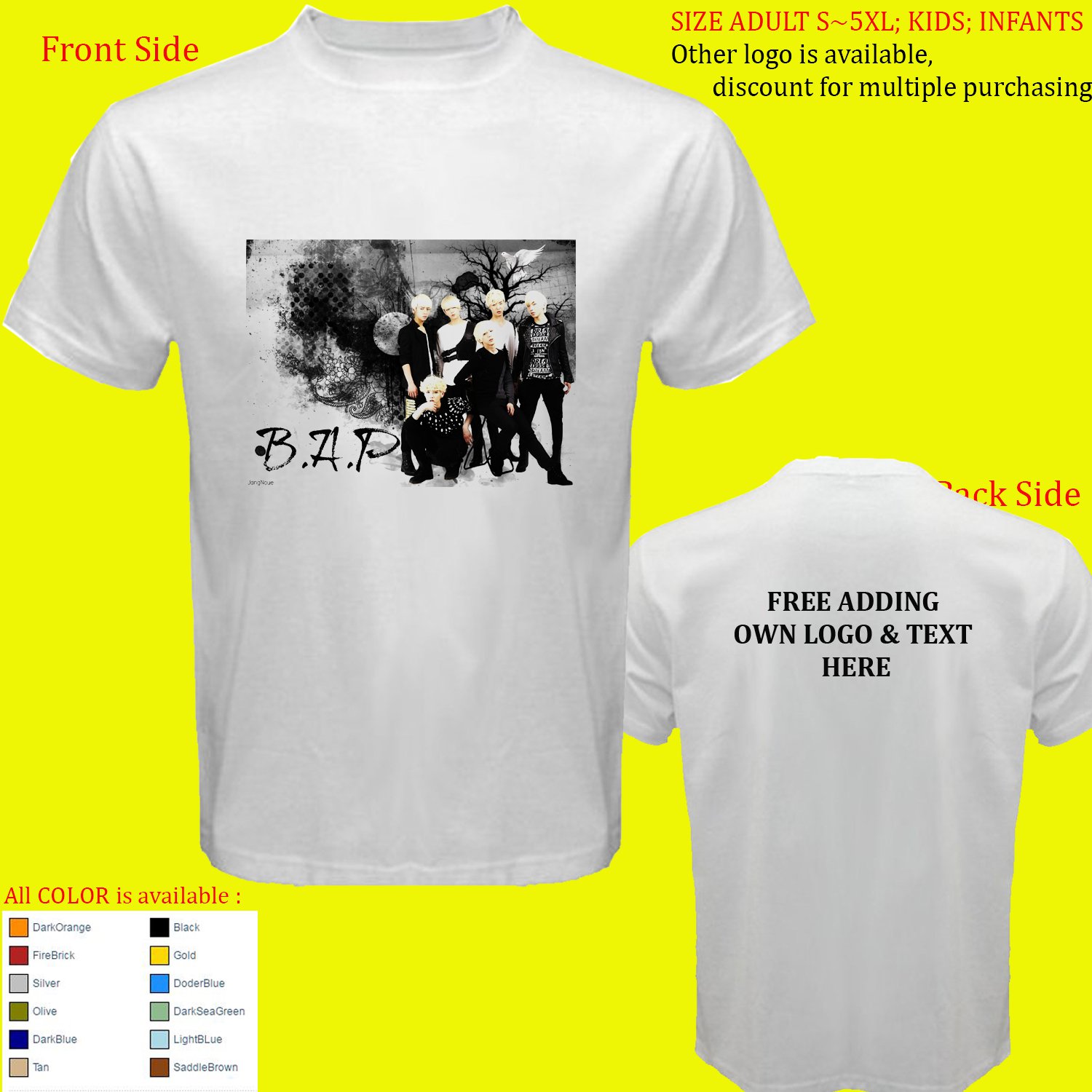 B.A.P Best Absolute Perfect 3 Tour Album Concert shirt All Size Adult S - 5XL Kids Infants Toddler