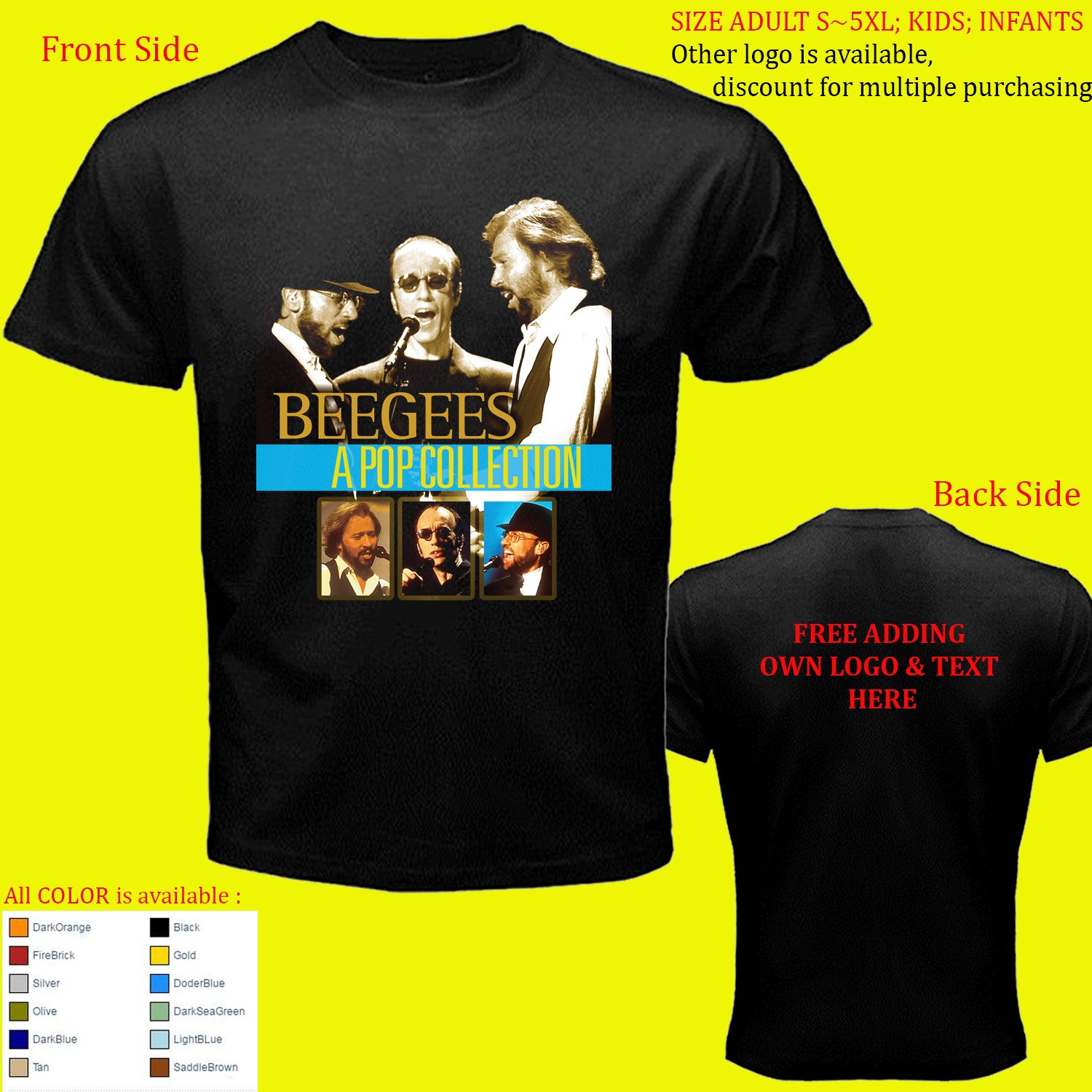 3 Bee Gees Beegees shirt All Size Adult S - 5XL Kids Infants Toddler