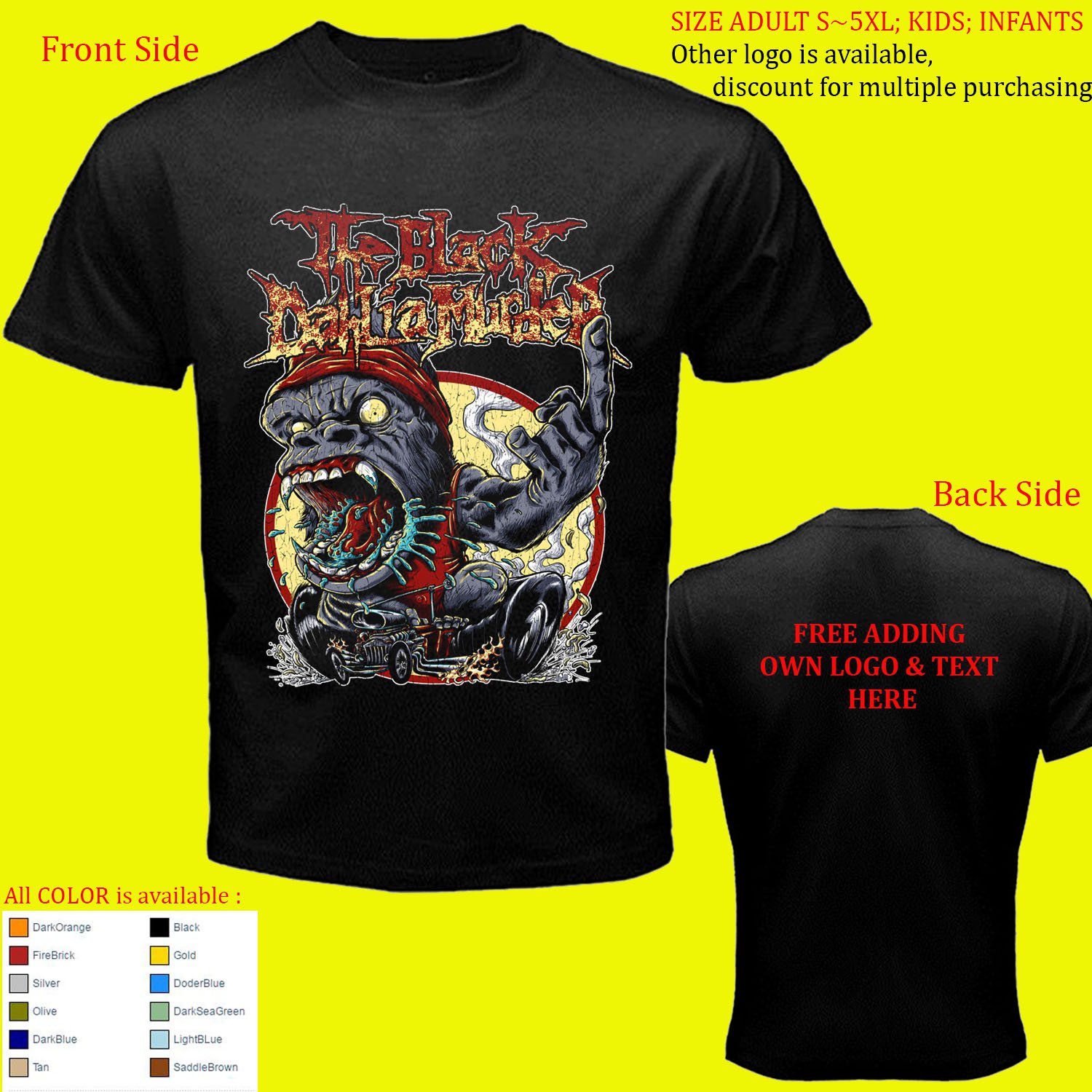 1 Black Dahlia Murder shirt All Size Adult S - 5XL Kids Infants Toddler