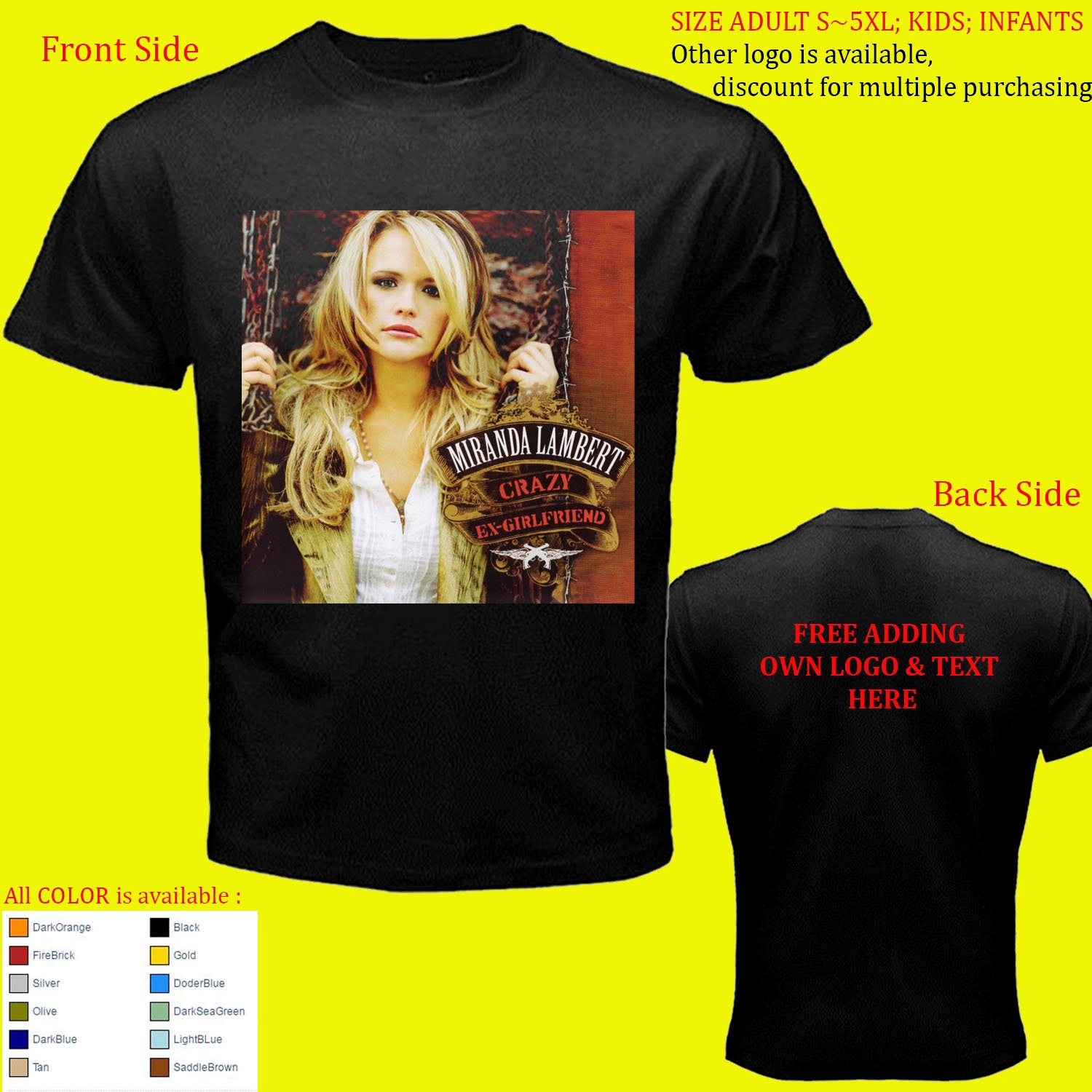 7 Blake Shelton & Miranda Lambert shirt All Size Adult S - 5XL Kids Infants Toddler