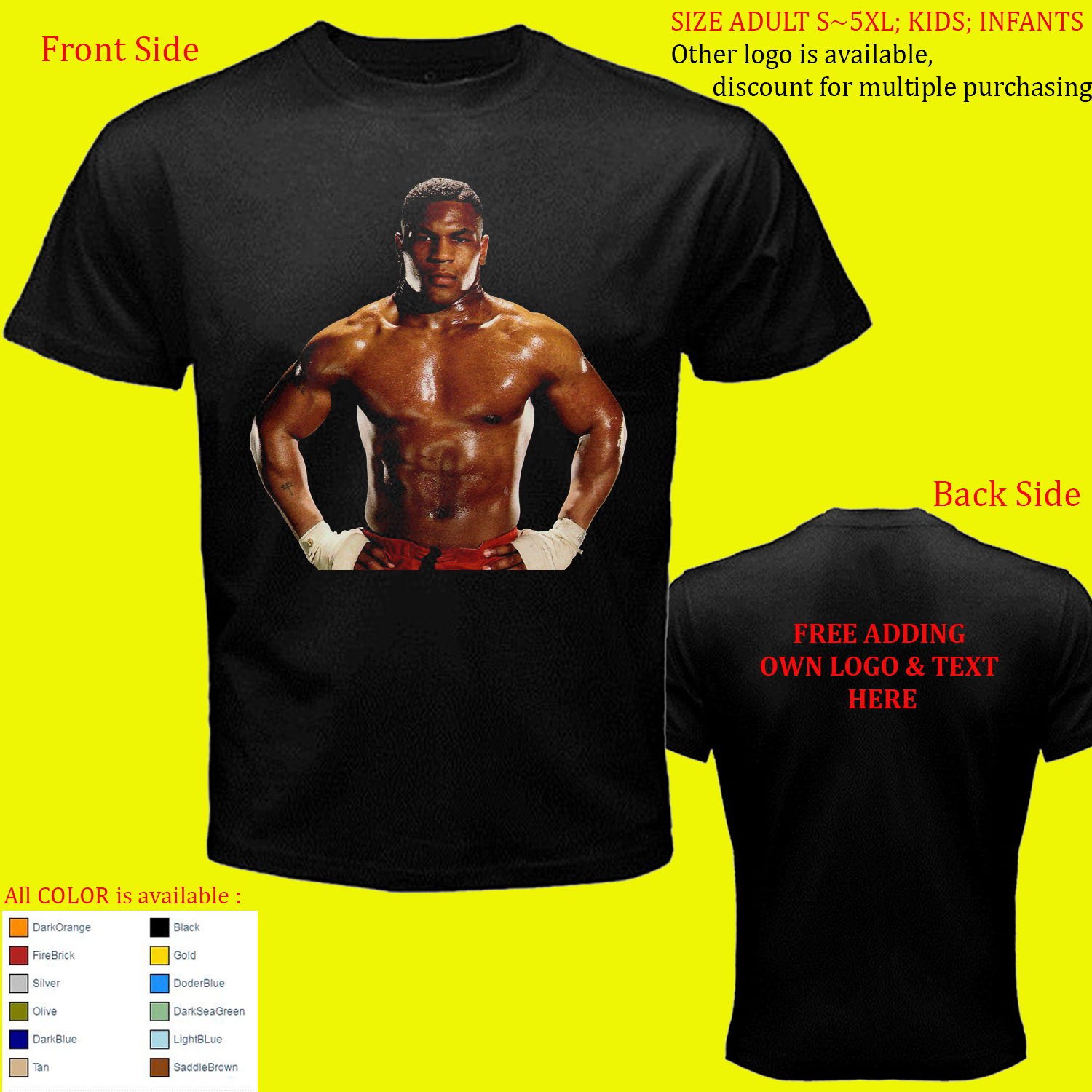 10 Boxer Mike Tyson Lennox Lewis Vitali Klitschko Evander Holyfield shirt Adult S - 5XL Kids Infants