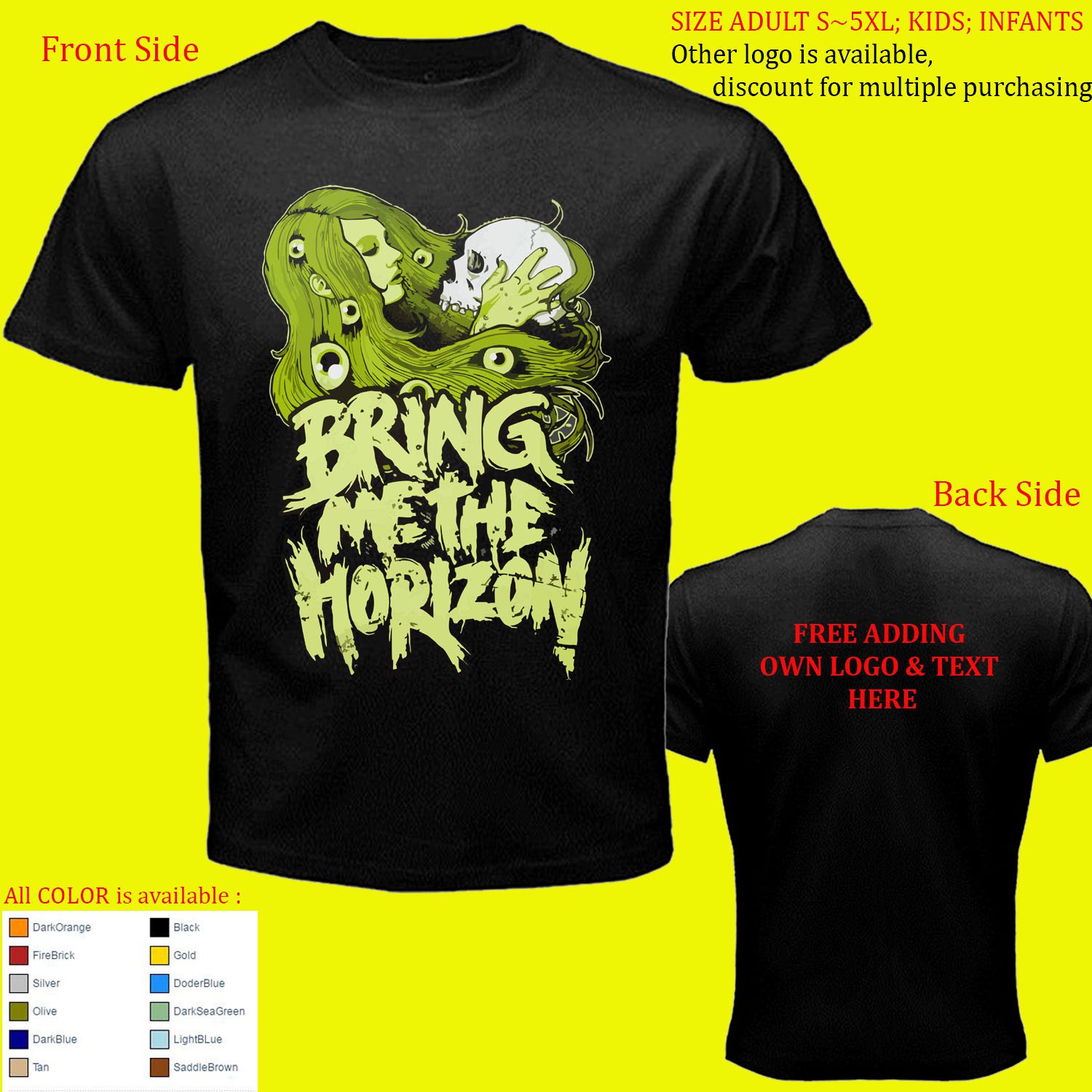 2 Bring Me The Horizon BMTH shirt All Size Adult S - 5XL Kids Infants Toddler