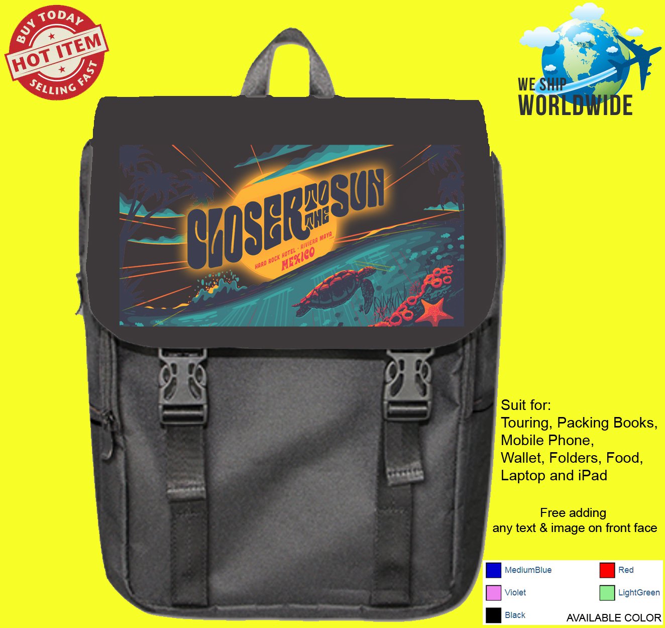 CLOSER TO THE SUN FESTIVAL Backpack Bags