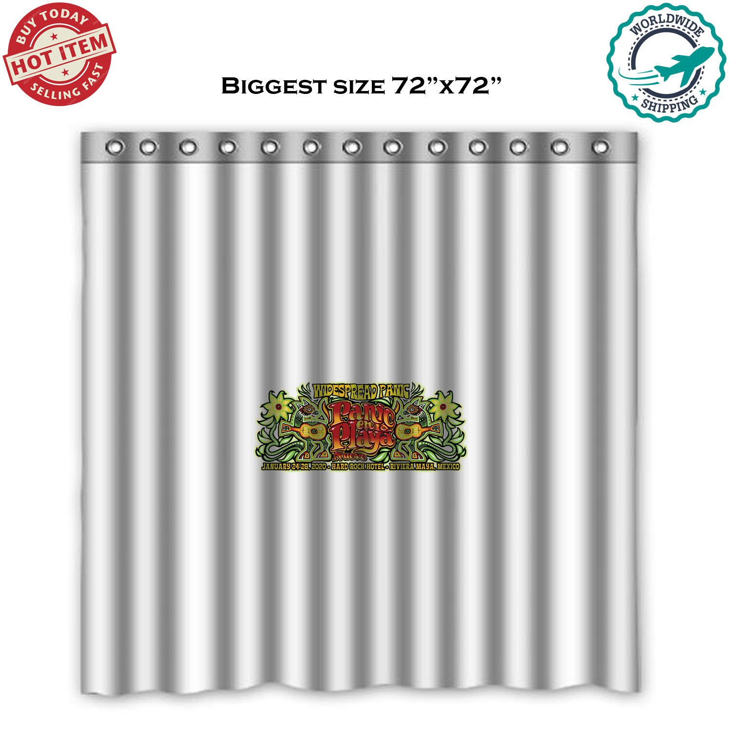 WIDESPREAD PANIC - PANIC EN LA PLAYA NUEVE Shower Curtain